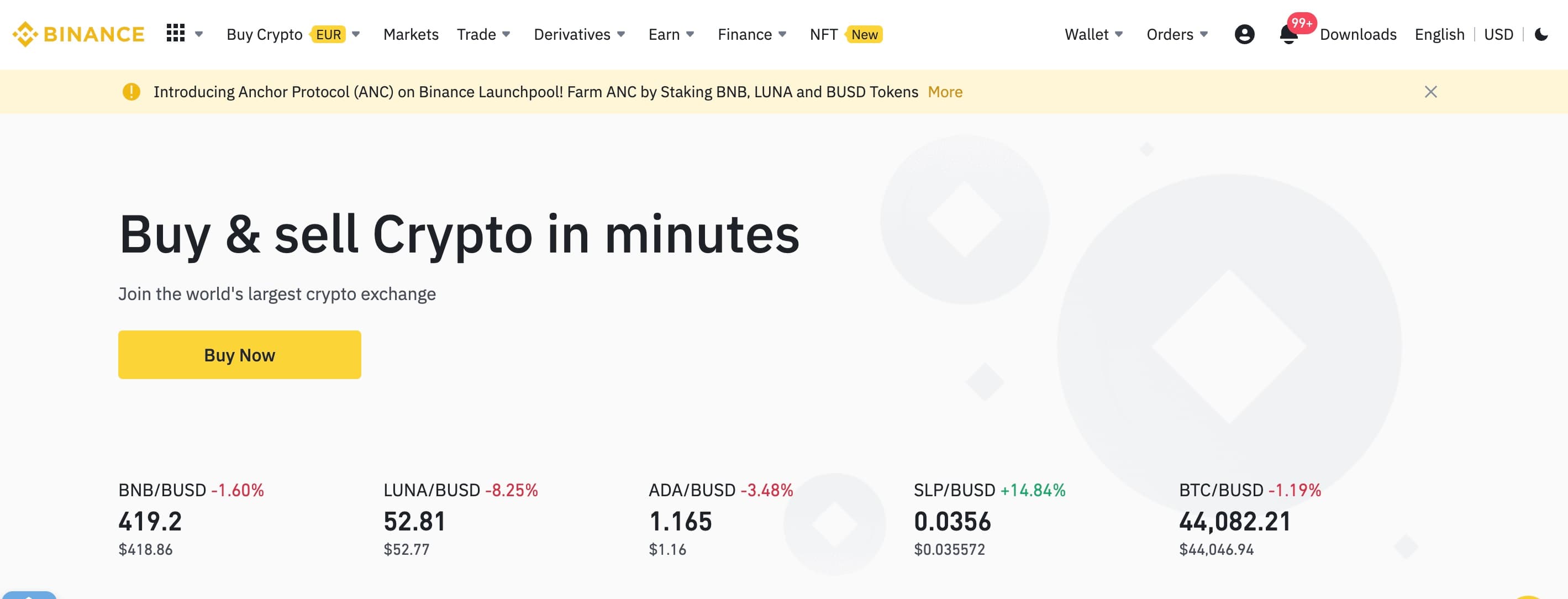 Binance.com Cryptocurrency Exchange