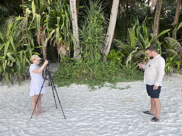 Filming online course on the most beautiful beach in Boracay