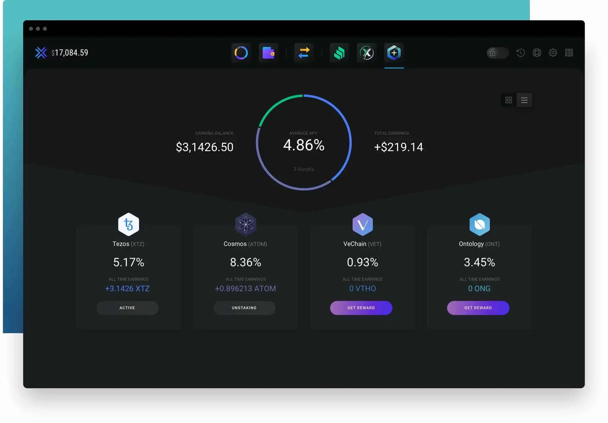 Exodus Staking Wallet can be connnected to Trezor